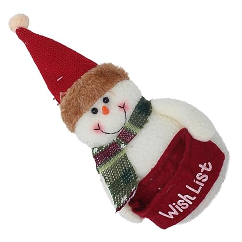 Hohopeti 4 Stück Puppe Weihnachtstisch Schneemann Plüsch-Schneemannfiguren weihnachtsschmuck Kinder Weihnachts Figuren weihnachtsdek Schneemann-Anhänger Schneemann-Ornament Polyester Weiß von Hohopeti