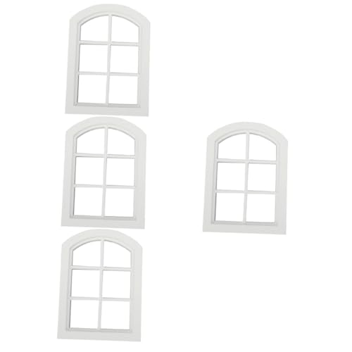 Hohopeti 4 Stück Puppenhaus Fenster Puppenhaus Zubehör Maßstab 112 Fenster Puppenhaus Fenster Mini DIY Fensterläden Spielzeug Mini Fensterrahmen Modell Feengarten Fenster von Hohopeti