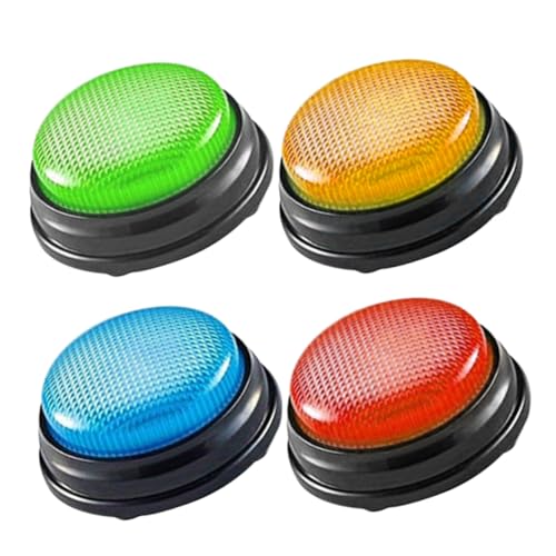 Hohopeti 4 Stück Teiliges Trivia Buzzer mit Sound Robuster Kunststoff Bunte Antworttasten für Kinderquiz Klassenzimmer Spielshows und Feierlichkeiten Einzigartiger Signalton zur Hohopeti 4 Stück Teiliges Trivia Buzzer mit Sound Robuster Kunststoff Bunte Antworttasten für Kinderquiz Klassenzimmer Spielshows und Feierlichkeiten Einzigartiger Signalton zur von Hohopeti