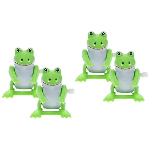 Hohopeti 4 Stück Uhrwerk-Frosch-Spielzeug Tier-Aufziehspielzeug tierisches Uhrwerk-Spielzeug Spielzeug für Kinder kinderspielzeug Frog Frosch Spielzeug lustige spielzeuge zum aufziehen Abs von Hohopeti