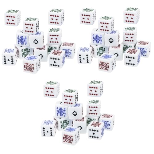 Hohopeti 48 STK Poker Würfel Farkle-Spiel Poker-Würfel-Requisiten Junggesellinnenabschied Würfel Partygeschenke dés Board Games brettspiele tragbare Pokerchips Spielwürfel Requisiten Acryl von Hohopeti