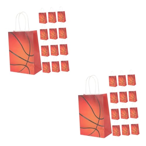 Hohopeti 48 Stk Basketball-partygeschenktüte Tragbare Geschenktüten Dekorative Geschenktüten Geschenkbehälter Aufbewahrungsbeutel Für Party-geschenktüte Weißes Kraftpapier von Hohopeti