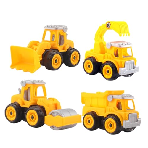 Hohopeti Baby Auto Spielzeug 4 Teiliges DIY Spielzeugautos Set Bausatz Für Kreative Ingenieurfahrzeuge Inklusive Zufälliger Modelle Wie Bagger Ideal Für Lehrreiche Montage Und Demontagespaß von Hohopeti