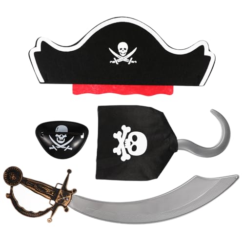 Hohopeti 4pcs Pirate Kostüm Cosplay Requisiten Halloween Party Performance Kleiddekoration von Hohopeti