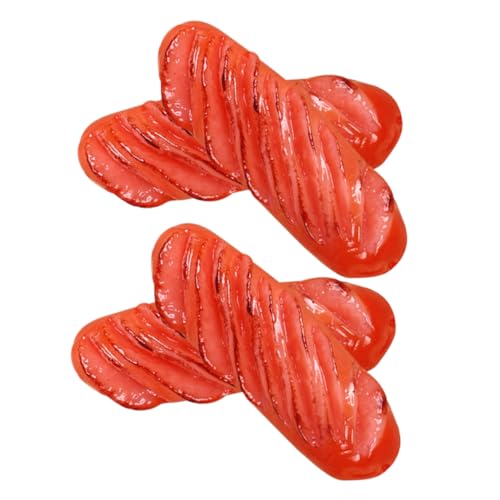 Hohopeti 4pcs Simulierte Geröstete Wurst Mini Hot Dog Künstliche Lebensmittelmodell Gefälschte Lebensechte Requisiten von Hohopeti