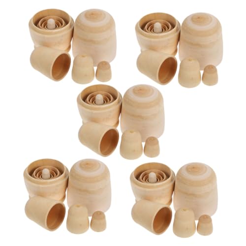 Hohopeti 5 Sätze Unbemalte Hölzerne Puppen Blanke DIY Nesting Dolls zum Bemalen Glatte Oberfläche Sichere Kinderbastelsets für Kreative Familienaktivitäten und Geschenkdekorationen Hohopeti 5 Sätze Unbemalte Hölzerne Puppen Blanke DIY Nesting Dolls zum Bemalen Glatte Oberfläche Sichere Kinderbastelsets für Kreative Familienaktivitäten und Geschenkdekorationen von Hohopeti