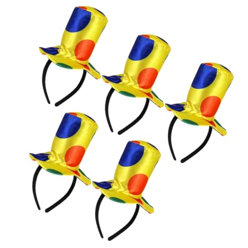 Hohopeti 5 Stück Clown Haarreifen mit Kleinem Hut Leichtes und Weiches Festliches Accessoire für Erwachsene Buntes Clownkostüm Zubehör für Halloween Geburtstage und Fasching Hohopeti 5 Stück Clown Haarreifen mit Kleinem Hut Leichtes und Weiches Festliches Accessoire für Erwachsene Buntes Clownkostüm Zubehör für Halloween Geburtstage und Fasching von Hohopeti