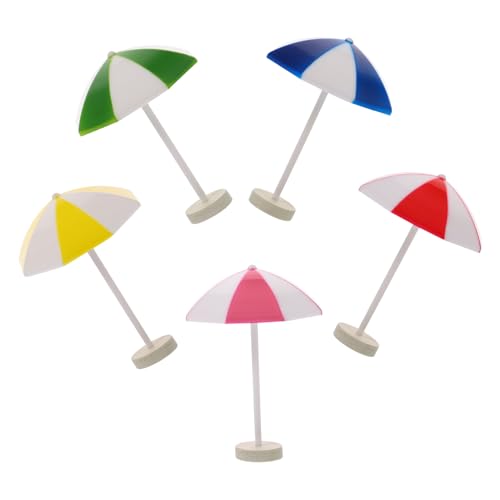 Hohopeti 5 Stück Mini Regenschirme Für Mikro Landschaften Bunte DIY Hawaii Party Miniaturen Perfekt Für Miniaturgärten Und Bastelprojekte Vielseitig Einsetzbar von Hohopeti