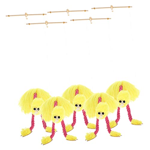 Hohopeti 5 Stück Schnur Plüsch Kinder Spielset Hühnerspielzeug Tierspielzeug Puppen Für Kinder Tierpuppen Mädchen Spielzeug Flamingo-marionetten-Spielzeug Hölzern Yellow von Hohopeti