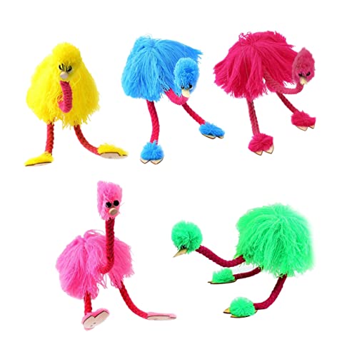 Hohopeti 5 Stück Schnur Plüsch Puppen Für Kinder Kinderspielzeug Für Mädchen Flamingo-marionetten-Spielzeug Küken Spielzeug Flauschige Kuscheltiere Hängende Flamingoverzierung Rosa Bambus von Hohopeti