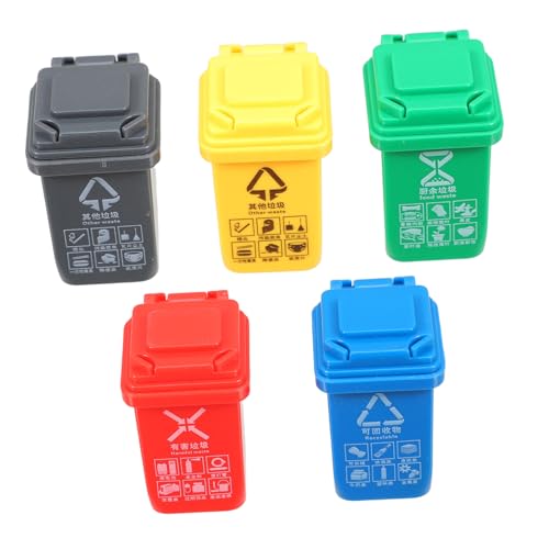 Hohopeti 5 Stück Teiliges Mülltonnen Kunststoff Puppenhaus Müllsortierung Eimer Lernspielzeug für Kleinkinder und Mikro Landschaft Modelle Hohopeti 5 Stück Teiliges Mülltonnen Kunststoff Puppenhaus Müllsortierung Eimer Lernspielzeug für Kleinkinder und Mikro Landschaft Modelle von Hohopeti