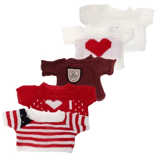 Hohopeti 5 Stück Teiliges Plüschbär-puppenkleidungsset Handgefertigte Weiche Strickpullover Niedliches Puppenzubehör für Mädchen Fördert Kreativität und Hohopeti 5 Stück Teiliges Plüschbär-puppenkleidungsset Handgefertigte Weiche Strickpullover Niedliches Puppenzubehör für Mädchen Fördert Kreativität und von Hohopeti