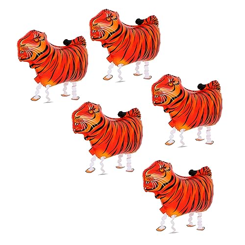 Hohopeti 5St Folien-Tiger-Ballon tierischer Heliumballon Jumbo-Folienballons kindergeburtstags dekoration tierluftballone Ballon im Tier-Tiger-Design Party-Cartoon-Ballons Aluminiumfolie von Hohopeti