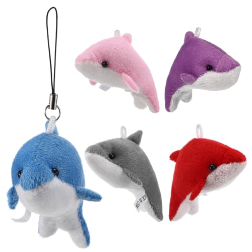 Hohopeti 5St Glubschi Schlüsselanhänger Delfine Schlüsselanhänger Stoff Delphin Stofftier Schlüsselanhänger Dolphin Kette Figur Schlüsselanhängee Deko Schlüsselanhänger Stoff Delfine von Hohopeti