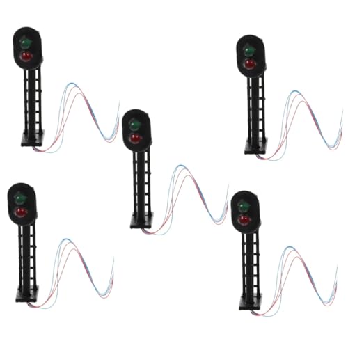 Hohopeti 5St modellbahn Lichter Sandtisch-Eisenbahnlicht Mini-Zubehör Sandtisch für Kleinkinder LED-Verkehr Modellbau Material Modellbau Signal Simulationssignal Signalbaumodell Metall von Hohopeti