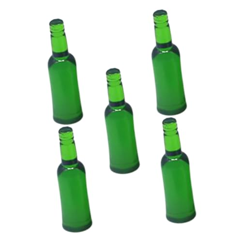 Hohopeti 5pcs Miniaturpollhouse Bierflasche Mini Bierflaschen Models Realistische Bierflaschen von Hohopeti