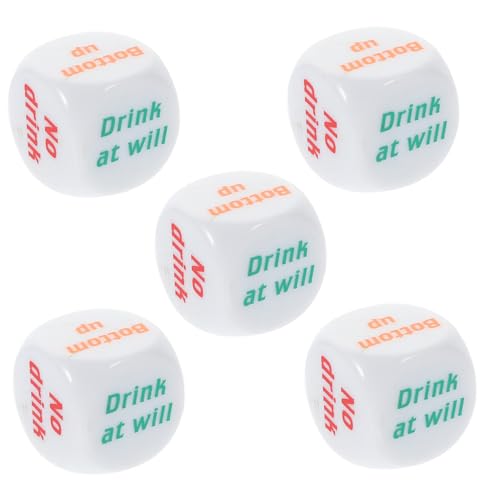 Hohopeti 5pcs Trinken Spiel Würfel Acryl Material Trinken Spiel Requisiten Unterhaltung Würfel Für Party von Hohopeti