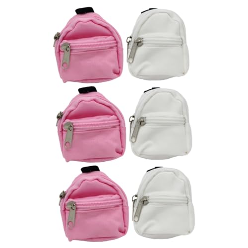 Hohopeti 6 STK Simulation Schultasche Mädchen Geldbörsen Mädchenrucksack Mini-puppentasche Spielzeug Rucksäcke Für Mädchen Puppenrucksack Mini-Rucksack Für Puppen Miniaturen Stoff von Hohopeti