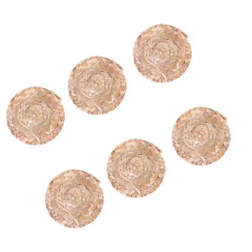 Hohopeti 6 Stück Handgewebte Mini Strohhüte Krempe Puppen Sommermütze DIY Dekoration für Puppen Bastelbedarf Hohopeti 6 Stück Handgewebte Mini Strohhüte Krempe Puppen Sommermütze DIY Dekoration für Puppen Bastelbedarf von Hohopeti