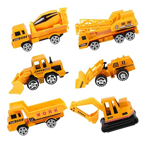 Hohopeti 6 Teiliges Set Simulation Baustellenfahrzeuge Alloy Engineering Truck Modelle Für Inertia Control LKW Set von Hohopeti