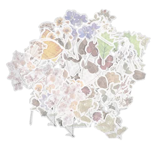 Hohopeti 60st Pocket-Sticker-Pack Fotoalbum Blumenaufkleber Tagebuch Handwerk Aufkleber Vintage Scrapbooking-Aufkleber Dekorative Scrapbook-Aufkleber Pflanzen-Scrapbook-Aufkleber DIY Papier von Hohopeti