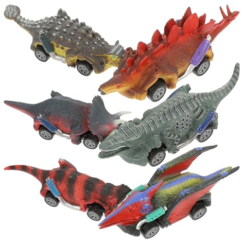 Hohopeti 6pcs Dinosaurier Spielzeug Zurückziehen Dinosaurier Auto Dinosaurier Auto Spielzeug Kinder Zurückziehen Auto Kinderspielzeug Zurückziehen von Hohopeti