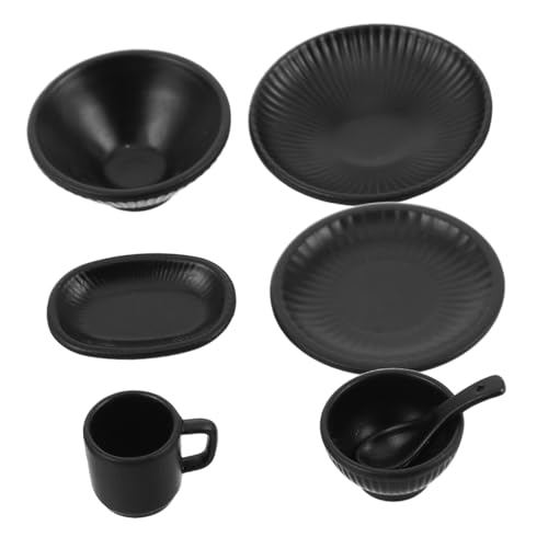 Hohopeti 7 Stück Teiliges Japanisches Miniatur Geschirrset mit Vertikal Gestreiften Tellern und Tassen Robustes Dollhouse Zubehör für Puppenhaus Dekoration und DIY Micro Landschaft Hohopeti 7 Stück Teiliges Japanisches Miniatur Geschirrset mit Vertikal Gestreiften Tellern und Tassen Robustes Dollhouse Zubehör für Puppenhaus Dekoration und DIY Micro Landschaft von Hohopeti