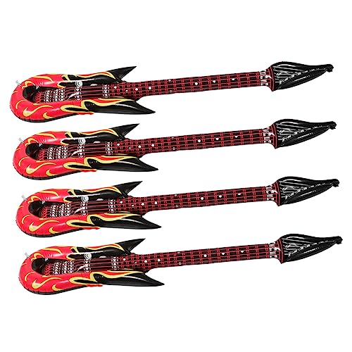 Hohopeti 8 STK Aufblasbare Gitarre Aufblasbare E-Gitarre Kinderhandwerk Gitarrenballon -gitarrenspielzeug Musikalische Gitarrendekoration Aufblasbare Party-Requisiten Spielset PVC von Hohopeti