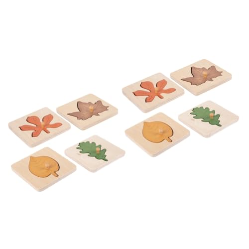 Hohopeti 8 STK Blatt-Puzzle Form passendes Puzzle Kinderspielzeug Blätter Puzzle-Spielzeug Montessori-Puzzle Fallen rätsel Vorschulrätsel Früherziehungsspielzeug Kleinkinder Spielzeug Holz von Hohopeti