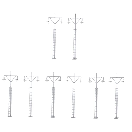 Hohopeti 8 STK Modell Gartenleuchte Eisenbahn Zuglampe Sandtisch Baumaterial Zug Modellbau-Lampen Modellbau-Zubehör Mini-Eisenbahn-Lichtmodelle Sandtisch-Layout-Dekor Edelstahl Plus abs von Hohopeti