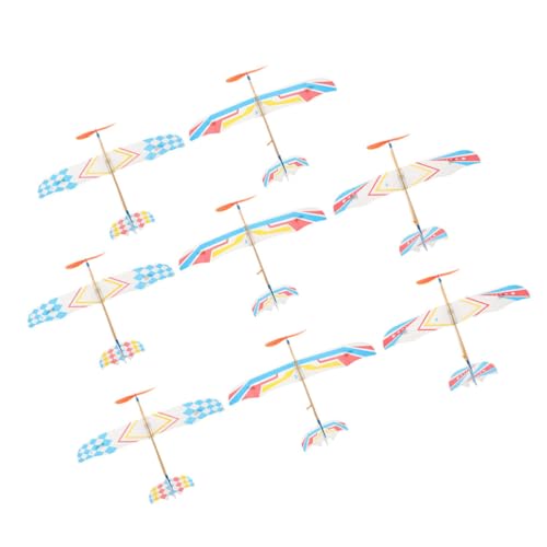 Hohopeti 8 Stück Gummiband Flugzeug Kinder Flugzeug Spielzeug Gummiband Flugzeug Gummiband Segelflugzeug Spielzeug Flugzeugmodellbausätze Kleines Segelflugzeug Flugzeug Spielzeug Gummiband von Hohopeti