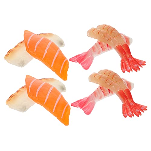 Hohopeti 8St Simuliertes Sashimi Faux-Fleisch-Modell Modell Einer gefälschten Lachsscheibe Japanisches Essen Mini-Essen künstliche Fische plastikfisch kleines Lachsdekor Lachs-Modell PVC von Hohopeti