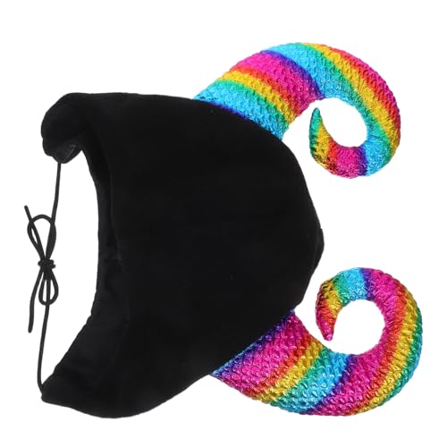 Hohopeti Bunter Kuhhorn-mütze Winter Warm Cosplay Hut mit Kinnriemen Weicher Unisex Halloween Lustige Karnevalskopfbedeckung für Innen Außen Hohopeti Bunter Kuhhorn-mütze Winter Warm Cosplay Hut mit Kinnriemen Weicher Unisex Halloween Lustige Karnevalskopfbedeckung für Innen Außen von Hohopeti
