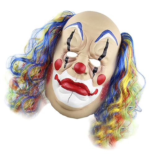 Hohopeti Clownsmaske Aus Zombie- Halloween-clown-gesicht Clown-cosplay-zubehör Clown- Gruseliger Clown Clowngesichter Clown-cosplay-requisiten Halloween Gruselig Emulsion von Hohopeti