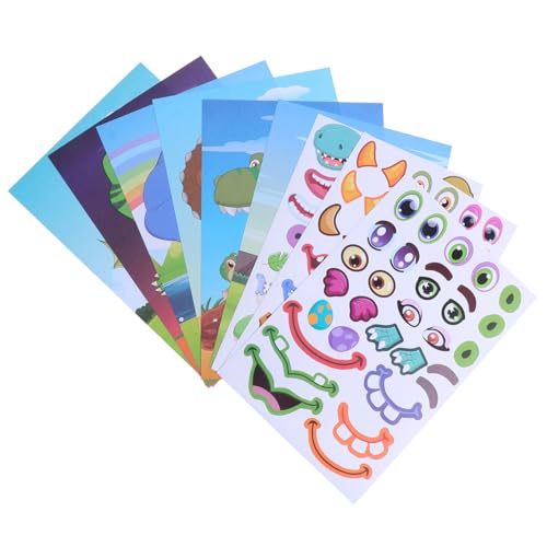 Hohopeti Dinosaurier Aufkleber Teilig Mix Match Gesicht Sticker Kreatives DIY Tier Puzzle für Jungen Mädchen Geburtstagsgeschenk Belohnung Kunstunterricht Partyspaß Hohopeti Dinosaurier Aufkleber Teilig Mix Match Gesicht Sticker Kreatives DIY Tier Puzzle für Jungen Mädchen Geburtstagsgeschenk Belohnung Kunstunterricht Partyspaß von Hohopeti