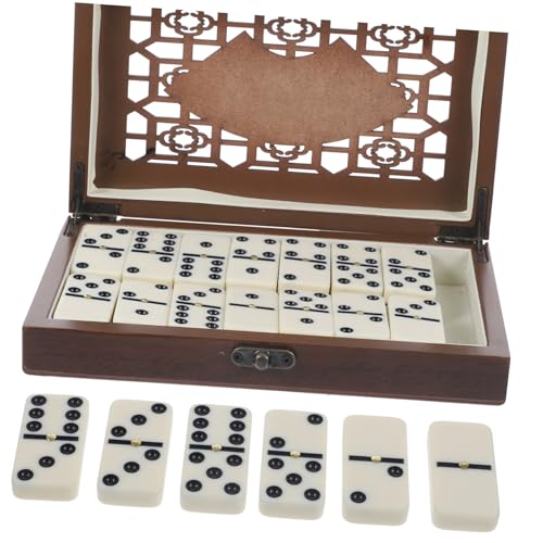 Hohopeti Domino Set Aus 28 Teilig Mit Holzkiste Ideales Freizeit Und Partyspiel Für Unterhaltung Und Spaß Geeignet Für Kinder Und Erwachsene von Hohopeti