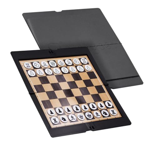 Hohopeti Faltbares Schach Damespiel Tragbares Magnetisches Schachbrett Leichtes Reisebrett für Erwachsene Praktisch Klappbar mit Dünner Lederoberfläche für Unterwegs Hohopeti Faltbares Schach Damespiel Tragbares Magnetisches Schachbrett Leichtes Reisebrett für Erwachsene Praktisch Klappbar mit Dünner Lederoberfläche für Unterwegs von Hohopeti