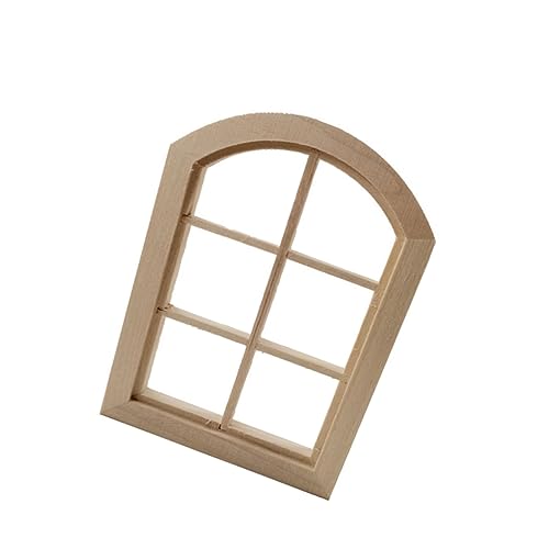 Hohopeti Fenster leer bastelzeug handwerkskunst Geschenkidee Miniaturmöbel genschenkideen Miniaturen Fensterdekoration Vintage-Möbel Mini-Möbel Mini-Fenstermodell möbelmodell schmuck Holz von Hohopeti