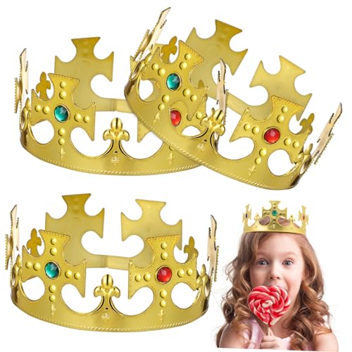 Hohopeti Goldene Geburtstagskrone Für Glitzernde Tiara Für ädchen Perfekte Party Und Verkleidung Für Kindergeburtstage von Hohopeti