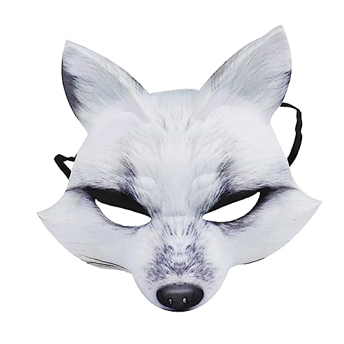 Hohopeti Halbgesichtsmaske Für Kostümpartys EVA Tiermaske Weiß Ideales Kostümzubehör Für Halloween Karneval Und Maskerade Perfekt Für Cosplay Und Kreative Verkleidungen von Hohopeti