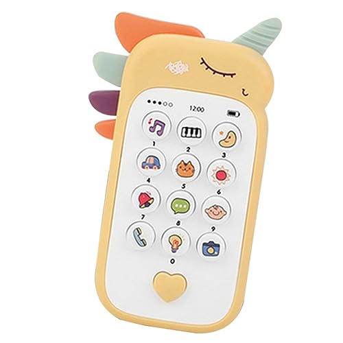 Hohopeti Handy für Kinder kinderhandy Kinder Handy Gelbes Spielzeug Handy Kinder Mobile zahnendes Telefonspielzeug Kleinkindspielzeug Telefon Babyphone für den Haushalt Plastik Yellow von Hohopeti