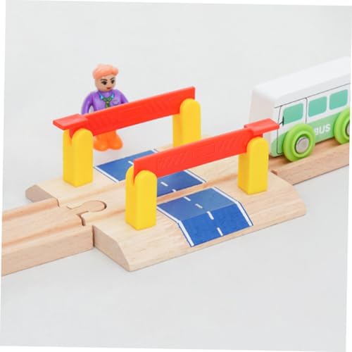 Hohopeti Holz Eisenbahn Bahnübergang Modell Straßensperre Realistisches DIY Schienenzubehör Sicherer für Feinmotorikförderung Hohopeti Holz Eisenbahn Bahnübergang Modell Straßensperre Realistisches DIY Schienenzubehör Sicherer für Feinmotorikförderung von Hohopeti