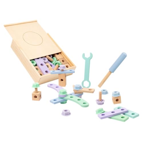 Hohopeti Holz Werkzeugkasten Pädagogisches DIY Lernspielzeug Robustes Bauspielzeug für Kleinkinder Farbenfrohes Kreativ bastelset Fördert Motorische Fähigkeiten und Problemlösung Hohopeti Holz Werkzeugkasten Pädagogisches DIY Lernspielzeug Robustes Bauspielzeug für Kleinkinder Farbenfrohes Kreativ bastelset Fördert Motorische Fähigkeiten und Problemlösung von Hohopeti