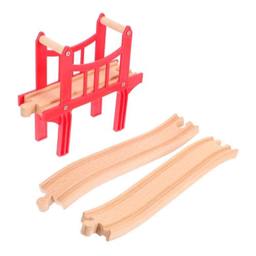 Hohopeti Holzeisenbahn Zubehör mit Roter Brücke und S förmigen Gleisen Kompatibel mit Gängigen Holzbahn Schienen Fördert Kreativität Lernspielzeug für Sicher und Langlebig aus Holz Hohopeti Holzeisenbahn Zubehör mit Roter Brücke und S förmigen Gleisen Kompatibel mit Gängigen Holzbahn Schienen Fördert Kreativität Lernspielzeug für Sicher und Langlebig aus Holz von Hohopeti