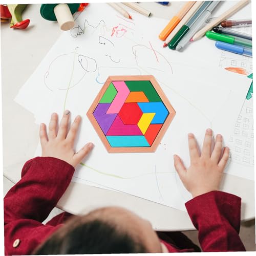Hohopeti Holzpuzzle Sechseckige Formen Buntes Tangram Denkspielzeug Pädagogisch Motorik Kreativität Gehirnspielzeug Montessori Lernspielzeug Hohopeti Holzpuzzle Sechseckige Formen Buntes Tangram Denkspielzeug Pädagogisch Motorik Kreativität Gehirnspielzeug Montessori Lernspielzeug von Hohopeti