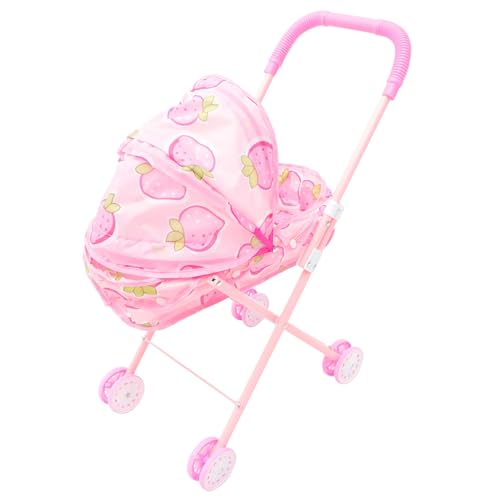 Hohopeti Kinderwagen Für Kinder Puppenwagen Für Ädchen Realistischer Puppenbuggy Für Die Perfekte Rollenspiel Erfahrung Ideal Für Dolls Und Spielzeugfiguren Streifenmuster Kinderwagen Spielzeug von Hohopeti