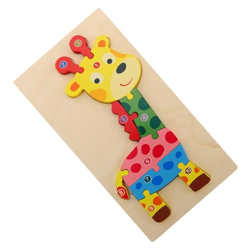 Hohopeti Kognitives dreidimensionales Puzzle Kleinkindspielzeug Kaninchenspielzeug Kinder Puzzle kinderpuzzle Hasenspielzeug Kinderspielzeug 3D-Tier-Puzzle Puzzlebrett aus Holz hölzern von Hohopeti