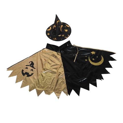 Hohopeti Kostüm Set mit Faltbarem Hut und Sternen Umhang Halloween Verkleidung für Jungen und Mädchen Atmungsaktiv und Einfache Handhabung für Karneval und Festtagsfeiern Hohopeti Kostüm Set mit Faltbarem Hut und Sternen Umhang Halloween Verkleidung für Jungen und Mädchen Atmungsaktiv und Einfache Handhabung für Karneval und Festtagsfeiern von Hohopeti