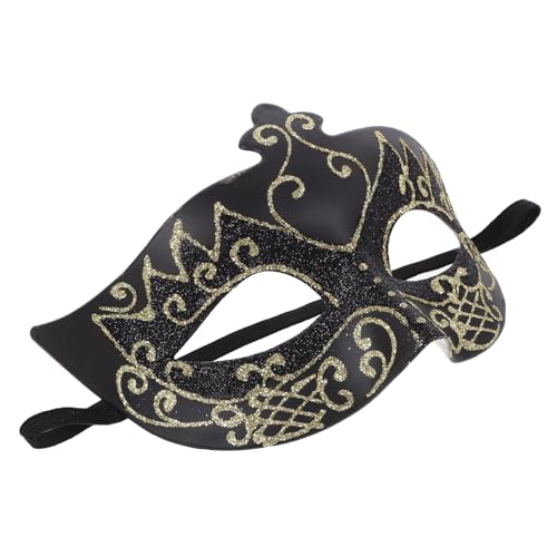 Hohopeti Maskenmaske Männliche Maske Kostüm Für Cosplay Schwarz Exquisites Golddesign von Hohopeti