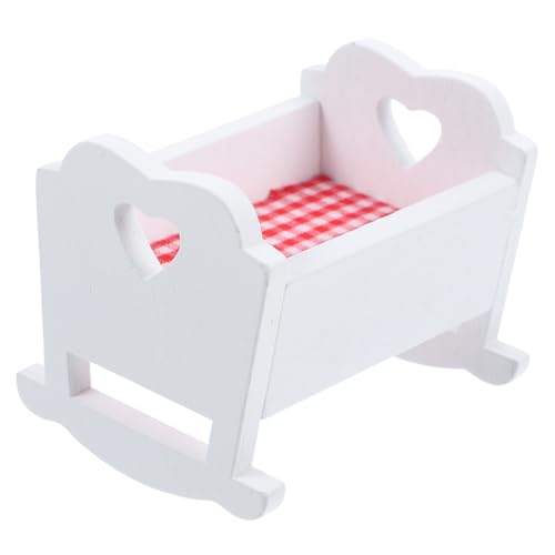 Hohopeti Mini Babybett Miniatur Bett Requisite Für Puppen Lebensechtes Mini Bett Modell Dekoration Für Puppenhaus Spielzeug Für Kinder Kreative Spielzeug Requisite von Hohopeti